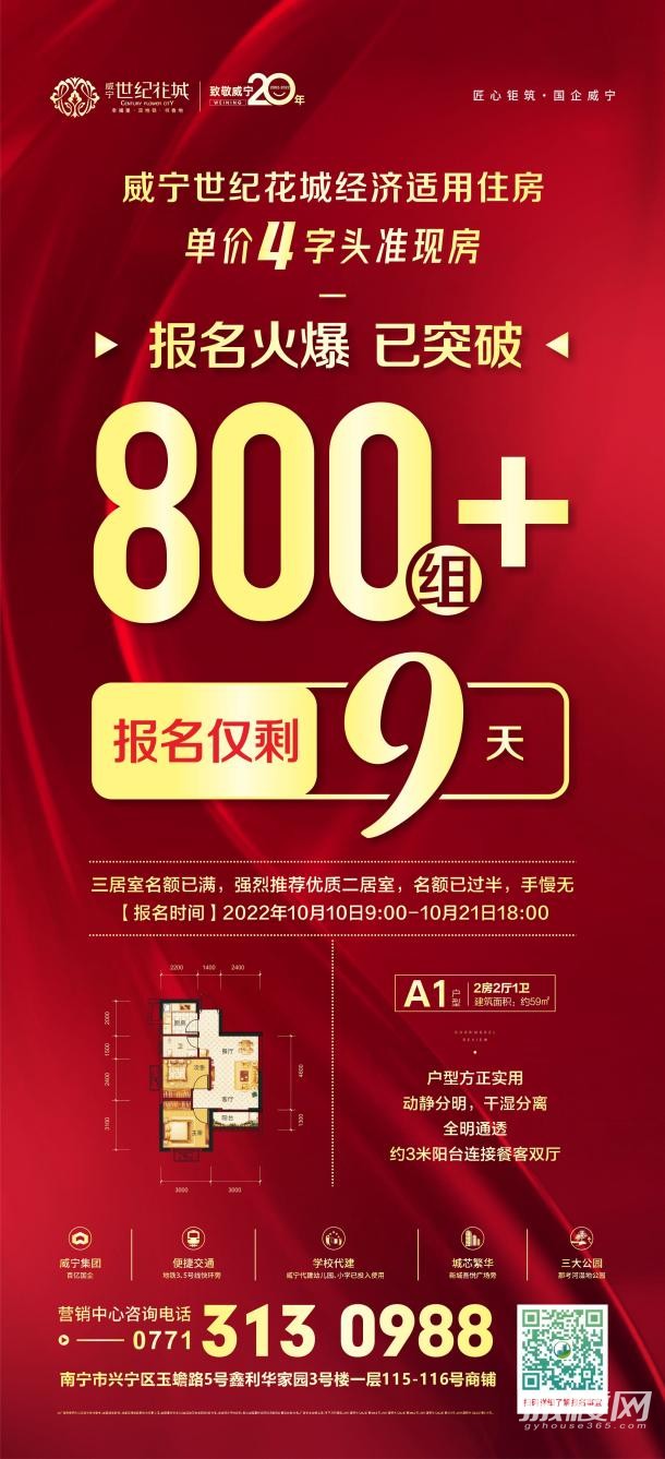威宁世纪花城经济适用住房，火爆报名中，已突破800+组！